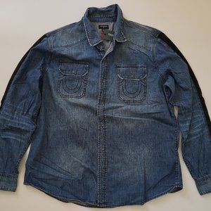 TRUE RELIGION Mens Long-Sleeve Denim Western Shirt
